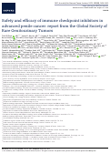 Cover page: Safety and efficacy of immune checkpoint inhibitors in advanced penile cancer: report from the Global Society of Rare Genitourinary Tumors.