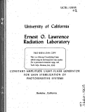Cover page: CONSTANT-AMPLITUDE LIGHT-FLASH GENERATOR FOR GAIN STABILIZATION OF PHOTOSENSITIVE SYSTEMS