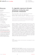 Cover page: E-cigarette exposure disrupts antitumor immunity and promotes metastasis