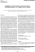 Cover page: Negligible Thyroid Hormone Content Present in Nonprescription U.S. Weight Loss Products