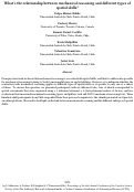 Cover page: What's the relationship between mechanical reasoning and different types of spatial skills?