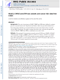 Cover page: PALB2, CHEK2 and ATM rare variants and cancer risk: data from COGS