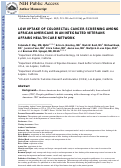 Cover page: Low uptake of colorectal cancer screening among African Americans in an integrated Veterans Affairs health care network