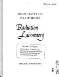 Cover page: Magnetic Deflector for Mesons Produced in the 184-inch Cyclotron