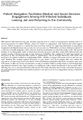 Cover page: Patient Navigation Facilitates Medical and Social Services Engagement Among HIV-Infected Individuals Leaving Jail and Returning to the Community