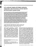 Cover page: Left ventricular imaging with digital subtraction angiography using intravenous contrast injection and fluoroscopic exposure levels.