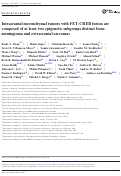 Cover page: Intracranial mesenchymal tumors with FET‐CREB fusion are composed of at least two epigenetic subgroups distinct from meningioma and extracranial sarcomas