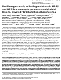 Cover page: Multilineage somatic activating mutations in HRAS and NRAS cause mosaic cutaneous and skeletal lesions, elevated FGF23 and hypophosphatemia.