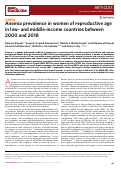 Cover page: Anemia prevalence in women of reproductive age in low- and middle-income countries between 2000 and 2018