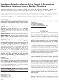 Cover page: Time course of knowledge retention among residents after an online tutorial