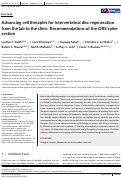 Cover page: Advancing cell therapies for intervertebral disc regeneration from the lab to the clinic: Recommendations of the ORS spine section