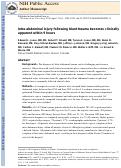 Cover page: Intra-abdominal injury following blunt trauma becomes clinically apparent within 9 hours