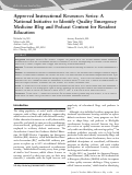 Cover page: Approved Instructional Resources Series: A National Initiative to Identify Quality Emergency Medicine Blog and Podcast Content for Resident Education