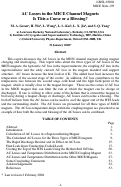 Cover page: AC Losses in the MICE Channel Magnets -- Is This a Curse or a Blessing?