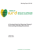 Cover page of A Turning Point for Planning Theory?: Overcoming Dividing Discourses