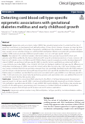 Cover page: Detecting cord blood cell type-specific epigenetic associations with gestational diabetes mellitus and early childhood growth