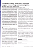 Cover page: Phosphate acquisition genes in Prochlorococcus ecotypes: Evidence for genome-wide adaptation