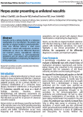 Cover page: Herpes zoster presenting as unilateral vasculitis