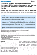 Cover page: Associations between Antibodies to a Panel of Plasmodium falciparum Specific Antigens and Response to Sub-Optimal Antimalarial Therapy in Kampala, Uganda