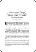 Cover page: Enforcement of Foreign Judgments: Governance, Rights, and the Market for Dispute Resolution Services