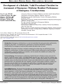 Cover page: Development of a Reliable, Valid Procedural Checklist for Assessment of Emergency Medicine Resident Performance of Emergency Cricothyrotomy