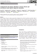 Cover page: Compositional and genetic alterations in Graves’ disease gut microbiome reveal specific diagnostic biomarkers