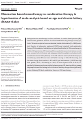 Cover page: Olmesartan‐based monotherapy vs combination therapy in hypertension: A meta‐analysis based on age and chronic kidney disease status