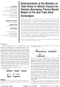 Cover page: Determination of the Number of Tube Rows to Obtain Closure for Volume Averaging Theory Based Model of Fin-and-Tube Heat Exchangers