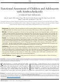 Cover page: Functional Assessment of Children and Adolescents with Symbrachydactyly