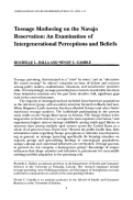 Cover page: Teenage Mothering on the Navajo Reservation: An Examination of Intergenerational Perceptions and Beliefs