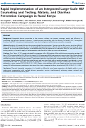 Cover page: Rapid Implementation of an Integrated Large-Scale HIV Counseling and Testing, Malaria, and Diarrhea Prevention Campaign in Rural Kenya