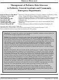 Cover page: Management of Pediatric Skin Abscesses in Pediatric, General Academic and Community Emergency Departments