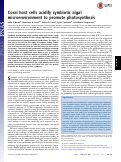 Cover page: Coral host cells acidify symbiotic algal microenvironment to promote photosynthesis