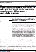 Cover page: Engineering programmable material-to-cell pathways via synthetic notch receptors to spatially control differentiation in multicellular constructs.