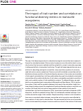 Cover page: The impact of trait number and correlation on functional diversity metrics in real-world ecosystems.