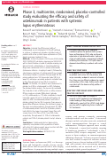 Cover page: Phase 3, multicentre, randomised, placebo-controlled study evaluating the efficacy and safety of ustekinumab in patients with systemic lupus erythematosus