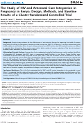 Cover page: The Study of HIV and Antenatal Care Integration in Pregnancy in Kenya: Design, Methods, and Baseline Results of a Cluster-Randomized Controlled Trial