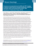 Cover page: Consensus recommendations for MRI and PET imaging of primary central nervous system lymphoma: guideline statement from the International Primary CNS Lymphoma Collaborative Group (IPCG)