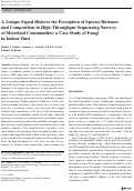 Cover page: A Unique Signal Distorts the Perception of Species Richness and Composition in High-Throughput Sequencing Surveys of Microbial Communities: a Case Study of Fungi in Indoor Dust