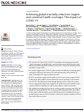 Cover page: Achieving global mortality reduction targets and universal health coverage: The impact of COVID-19