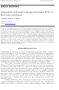 Cover page: Antecedents of Foreign Language Enjoyment (FLE) in the French Classroom