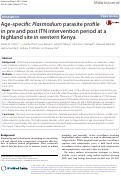 Cover page: Age-specific Plasmodium parasite profile in pre and post ITN intervention period at a highland site in western Kenya