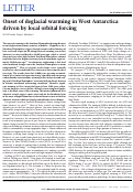 Cover page: Onset of deglacial warming in West Antarctica driven by local orbital forcing