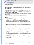 Cover page: MRI Measurement of Upper Cervical Spinal Cord Cross‐Sectional Area in Children