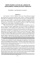 Cover page: How States Can Play a Role in Abolishing Immigration Prisons