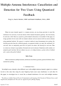 Cover page: Multiple-Antenna Interference Cancellation and Detection for Two Users Using Quantized Feedback