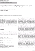 Cover page: An unusual presentation of subfrontal meningioma: a case report and literature review for Foster Kennedy syndrome