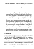 Cover page: Bayesian Hierarchical Model of the Browsing Behavior of World Wide Web Users