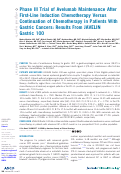 Cover page: Phase III Trial of Avelumab Maintenance After First-Line Induction Chemotherapy Versus Continuation of Chemotherapy in Patients With Gastric Cancers: Results From JAVELIN Gastric 100