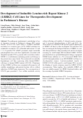 Cover page: Development of Inducible Leucine-rich Repeat Kinase 2 (LRRK2) Cell Lines for Therapeutics Development in Parkinson’s Disease